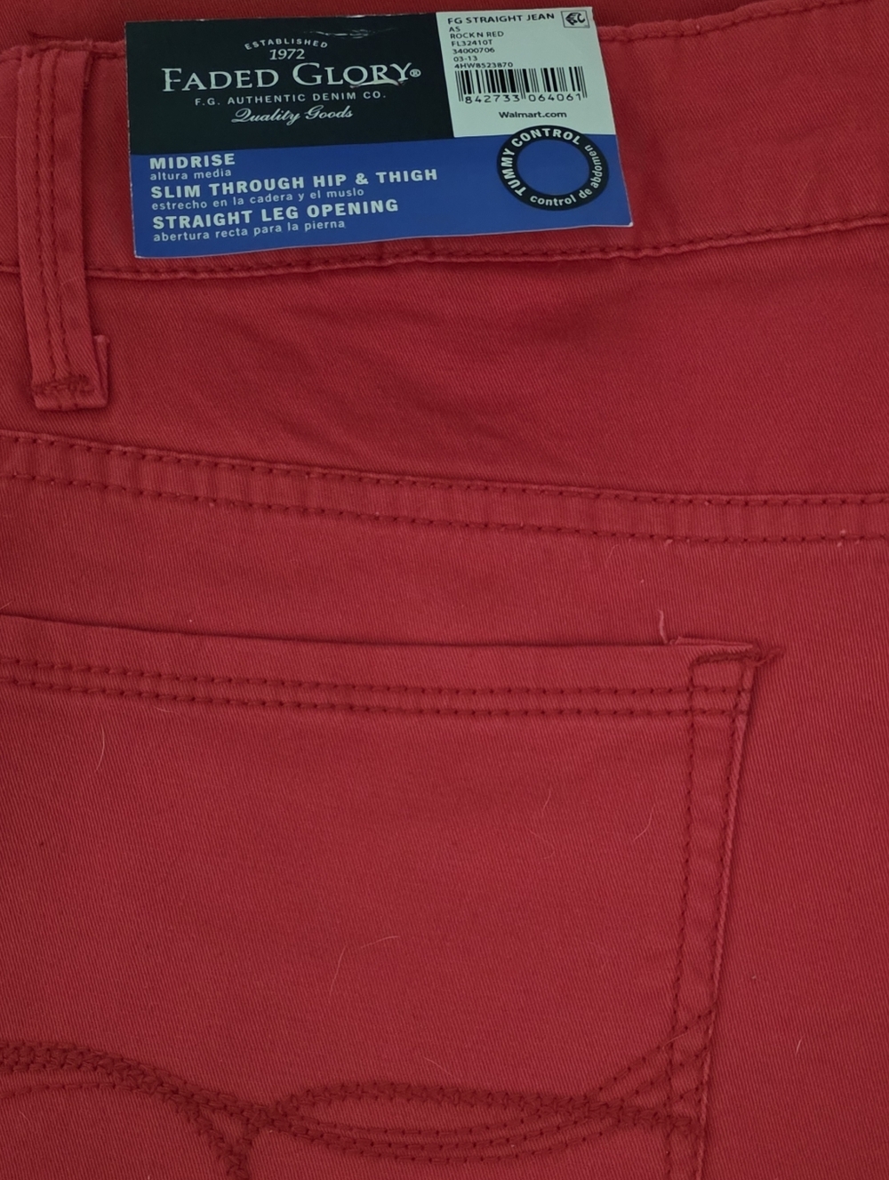 📣 Vintage Faded Glory Tummy Control Mid-rise Straight Jean 👖Size 12 🆕 Tags - Picture 5 of 6